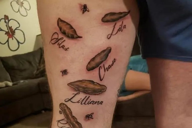 Pai tatua cocôs para homenagear os filhos e divide opiniões na internet, veja!