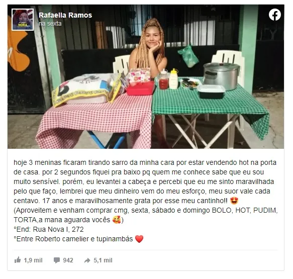 Paraense viraliza após ser ridicularizada por vender hot dog na calçada