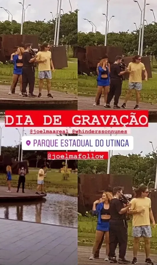 É possível ver nas imagens que os dois participavam de uma gravação