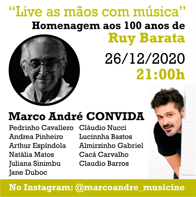 Marco André faz live em homenagem ao escritor paraense Ruy Barata 