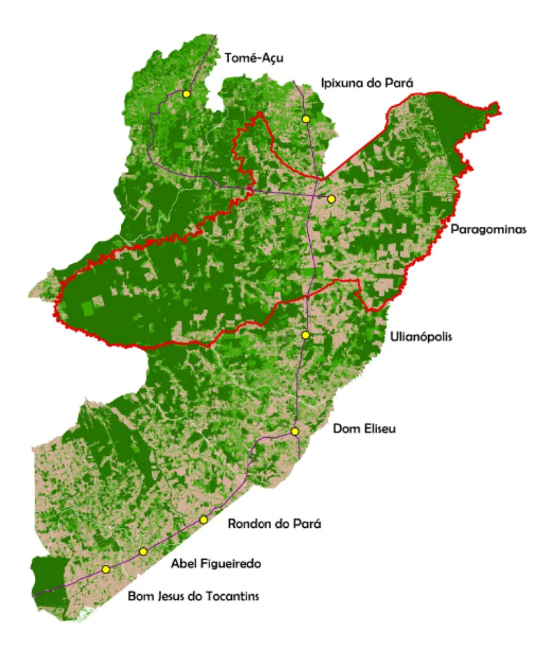 Paragominas e os municípios da região.