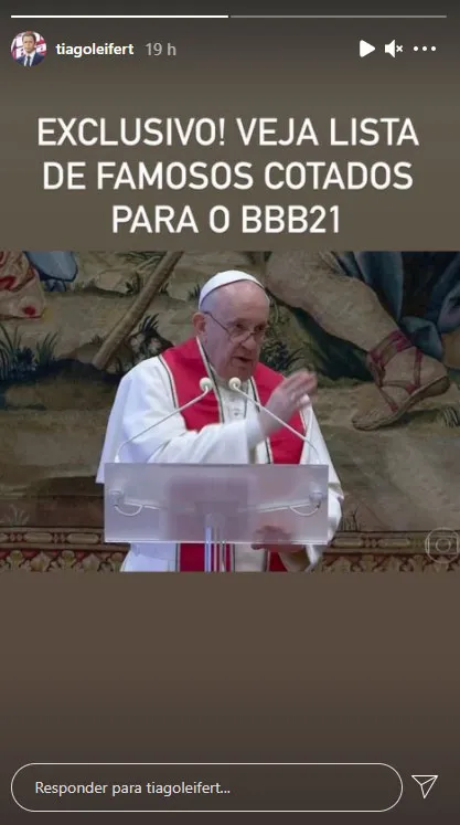 Tiago Leifert ironiza especulações sobre famosos no BBB 21