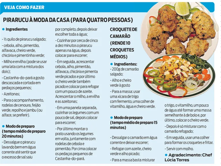 Pirarucu à Moda da Casa é opção para a ceia de Natal