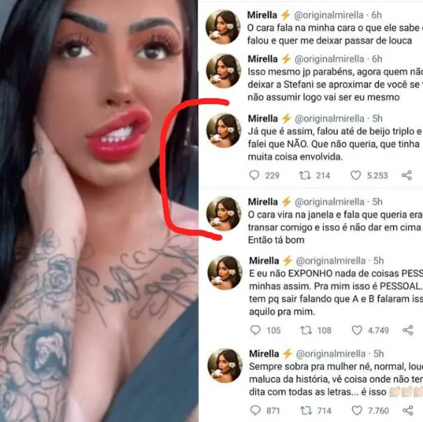 Mirella abre o jogo e diz que JP a chamou para transar; veja o desabafo