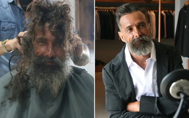 Morador de rua pede barbeador emprestado e ganha banho de loja de cantor