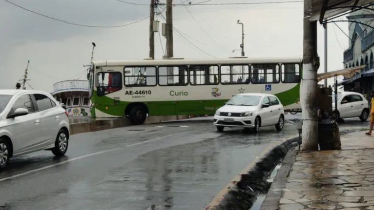 Ônibus só não foi parar no rio por causa do calçadão