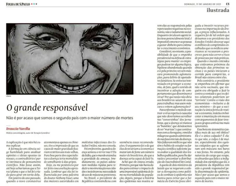Dráuzio Varella culpa Bolsonaro pela disseminação do vírus no Brasil