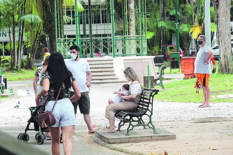 Praça Batista Campos  estava mais tranquila.