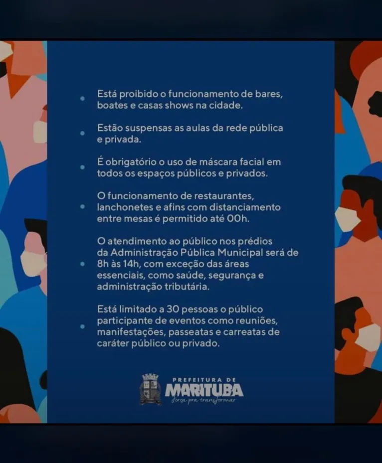 Prefeitura de Marituba proíbe funcionamento de bares, boates, casas de shows e escolas