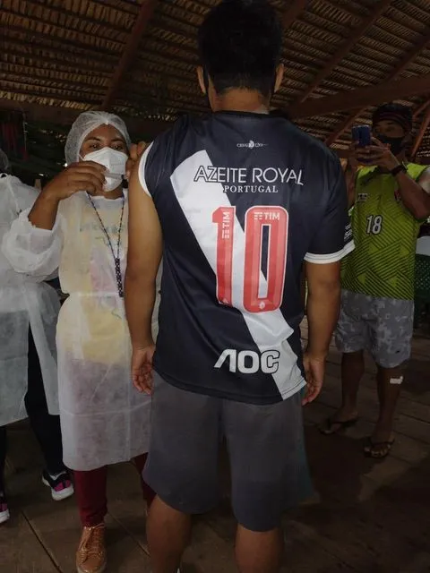 Jogadores indígenas paraenses tomam vacina contra a covid-19