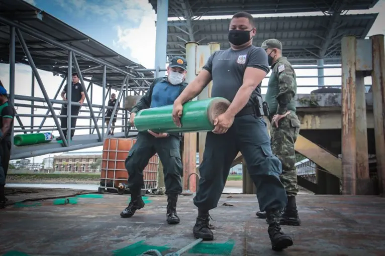 Agentes da área de segurança pública já estão mobilizados para a operação de entrega dos cilindros