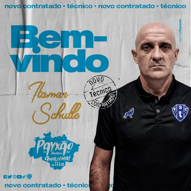 Fim do mistério! Paysandu
anuncia Itamar Schulle como novo técnico
