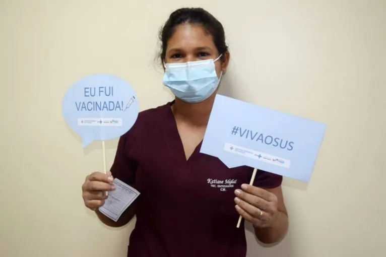 Vacinação de profissionais de saúde da linha de frente de combate a Covid-19 prossegue no PA