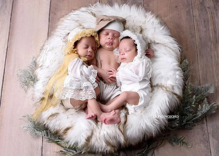 Trigêmeos que perderam a mãe ao nascer ganham ensaio fotográfico