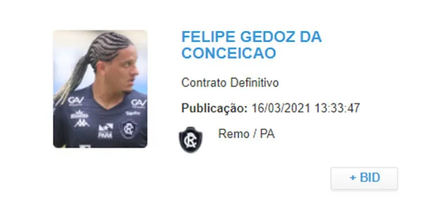 Meia Felipe Gedoz pode reestrear pelo Remo na Copa do Brasil