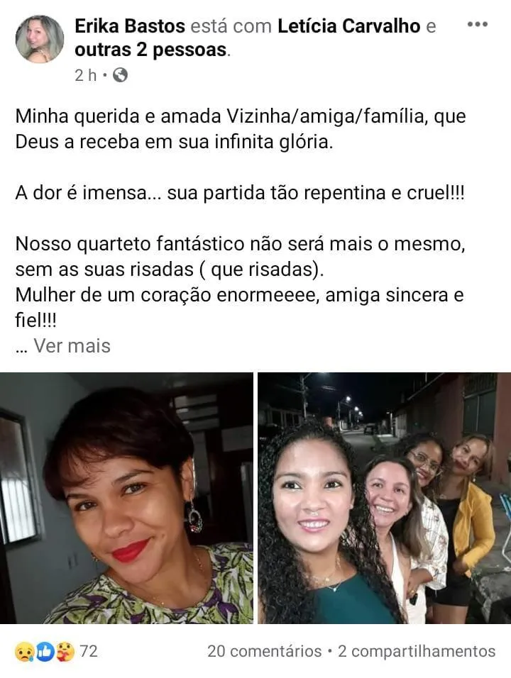 Familiares e amigos lamentam morte de mulher assassinada por marido policial