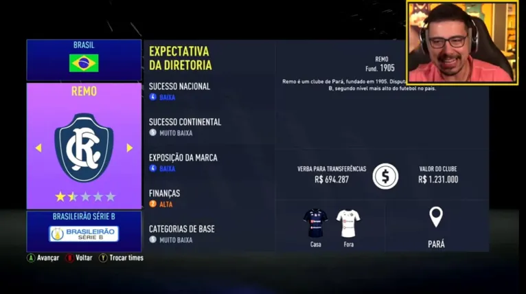 Com Gedoz custando quase R$1 milhão, Remo terá 'investimento' de streamer para chegar até a Libertadores do FIFA-2021