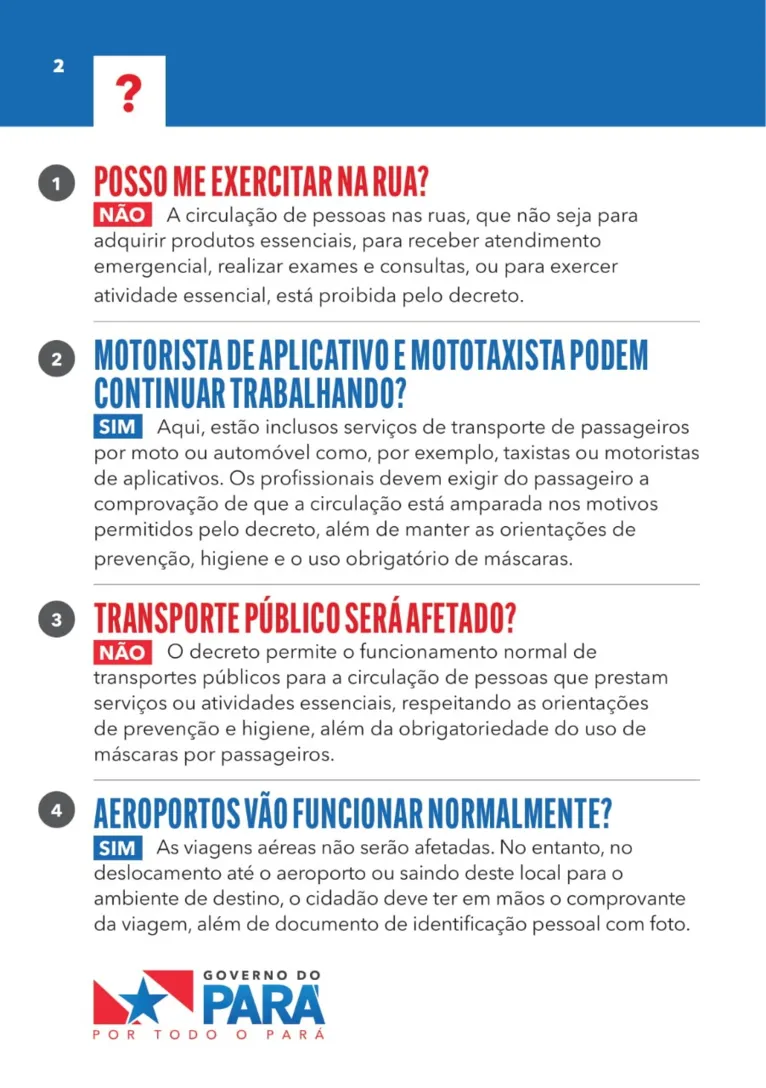 Saiba o que é proibido e permitido durante o lockdown na Grande Belém