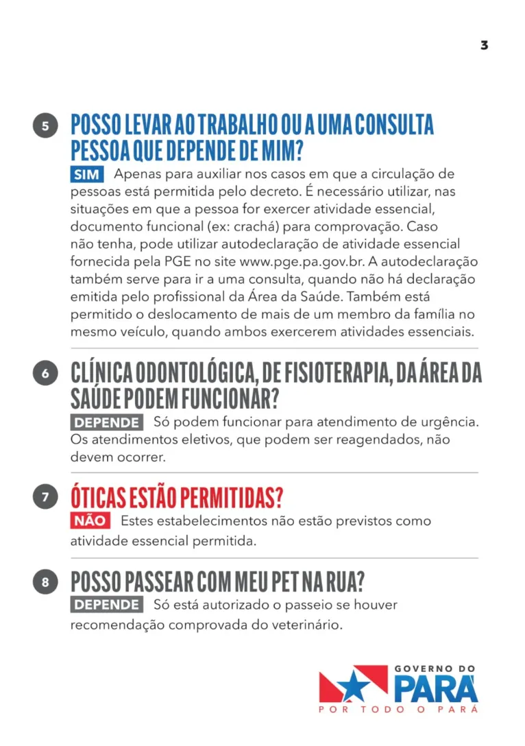 Saiba o que é proibido e permitido durante o lockdown na Grande Belém