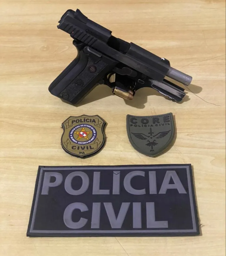 Arma do agente penal morto dia 15 de março.