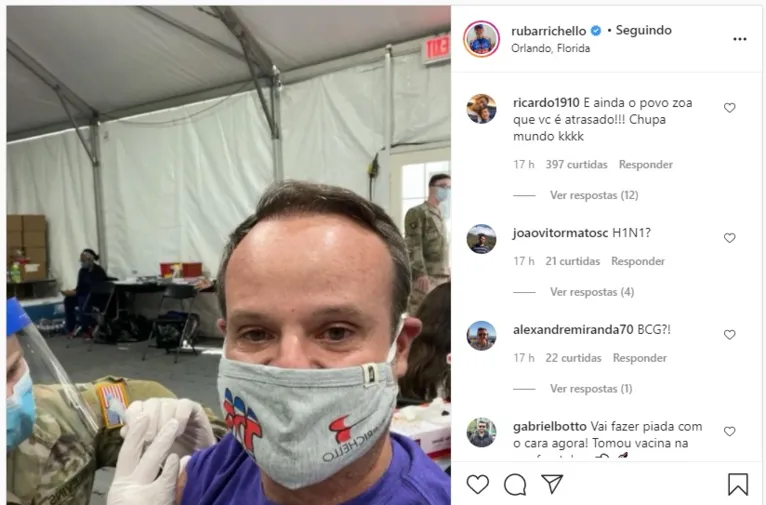 Antes de muitos brasileiros, Barrichello é vacinado nos EUA