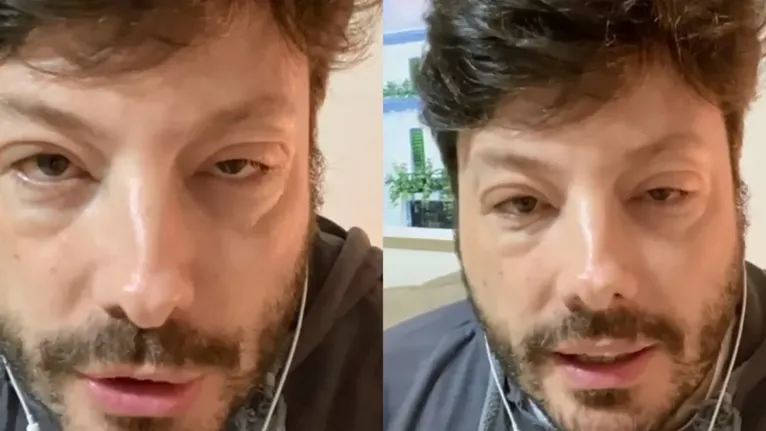 Danilo Gentili, de 41 anos, teve uma reação alérgica a um medicamento. 