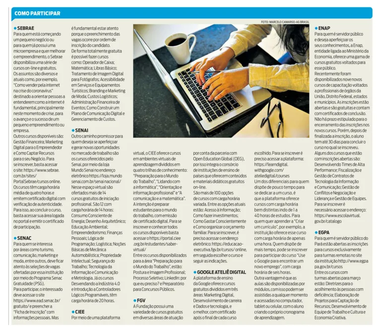 Fique em casa e aprenda mais: saiba onde fazer cursos on-line e de graça
