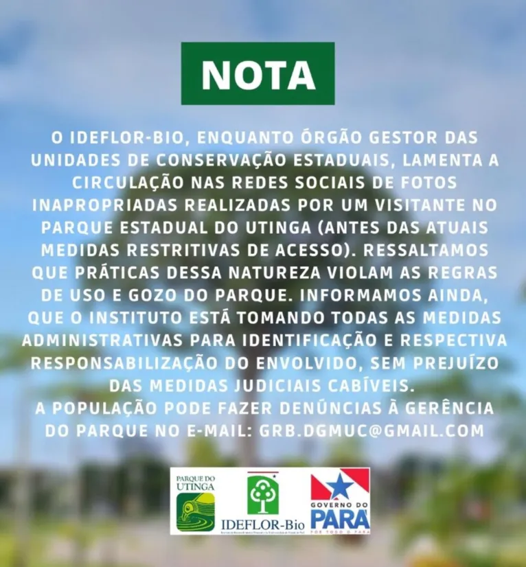 Fotos do 'peladão do Parque do Utinga' geram revolta na web