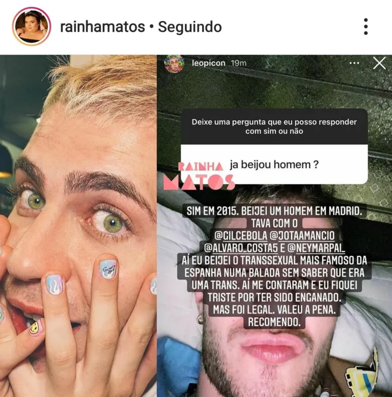 Youtuber diz que se sentiu 'enganado' após beijar trans 