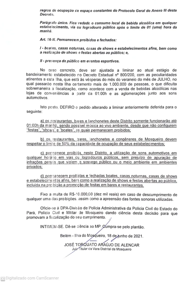 Justiça decide sobre festas, bares e boates em Mosqueiro