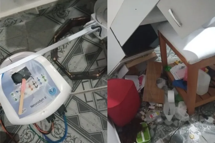 Com um martelo, Alex destruiu a clínica de estética da ex-namorada. O prejuízo é estimado em R$ 20 mil