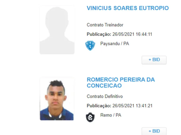Novos contratados podem jogar por Paysandu e Clube do Remo