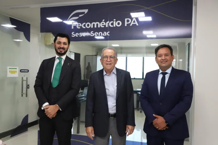 Representantes do escritório Nelson Wilians se reuniram com presidente da Federação do Comércio do Pará (Fecomércio), Sebastião Campos