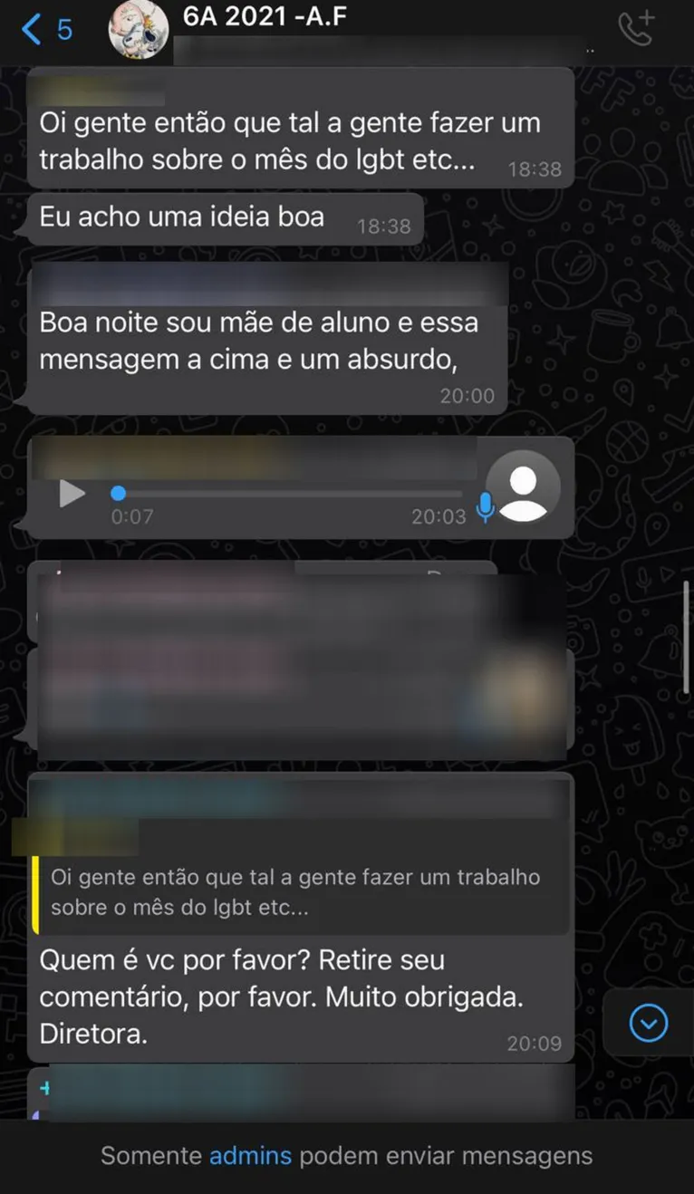 Menino sugere trabalho com tema LGBT e sofre ataques