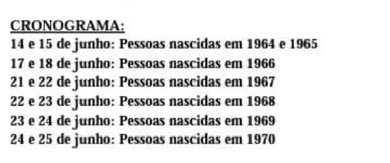 Covid-19: veja o calendário de vacinação por idade em Belém