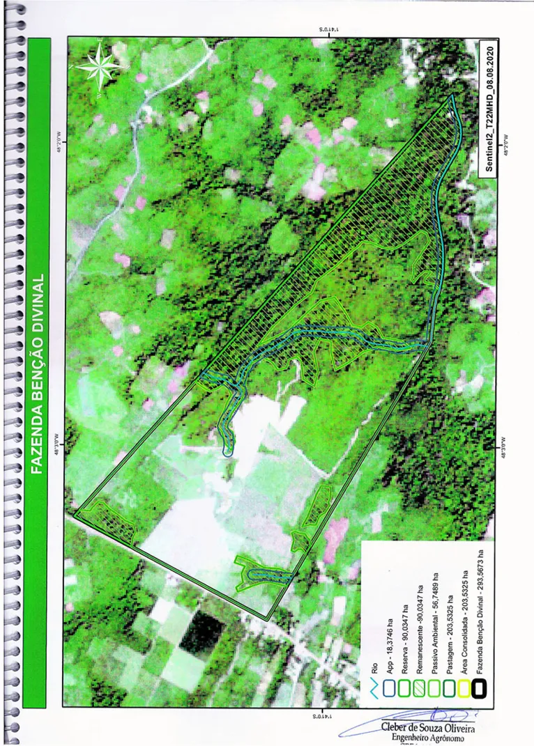 Imagem de satélite mostra tamanho da área da fazenda do deputado Eder Mauro 