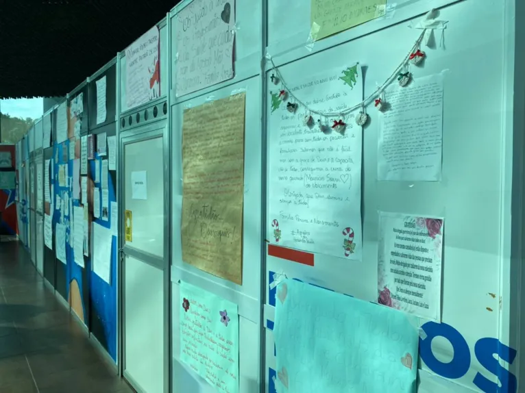 "Muro da gratidão" comove profissionais do Hangar