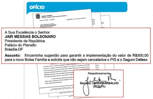 Senador Jader quer ampliação do valor do Bolsa Família