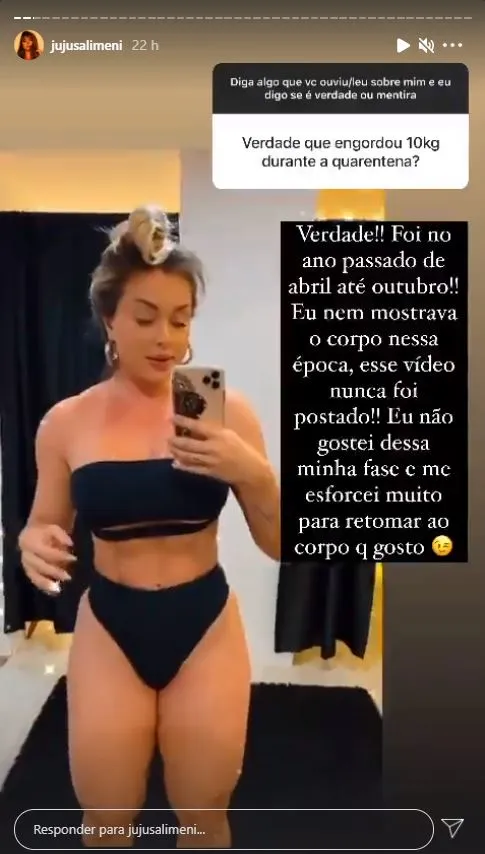 Juju mostrando o novo corpo