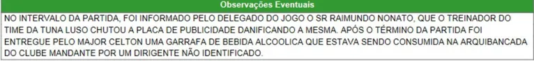 Súmula de Tuna Luso 1 x 1 Clube do Remo