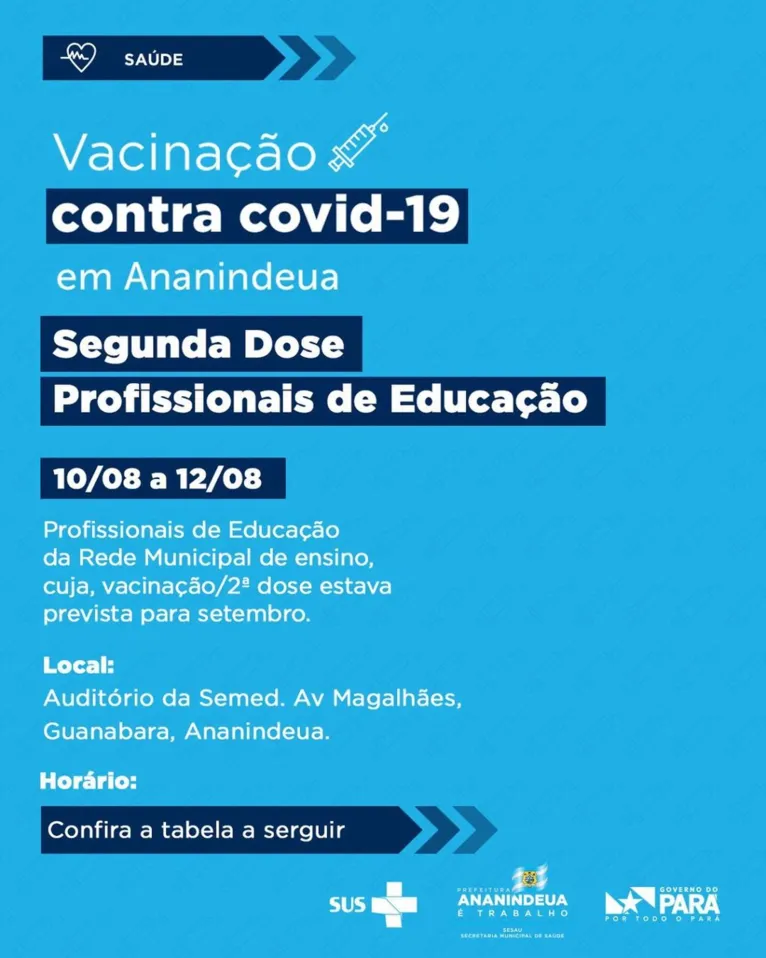 Belém, Ananindeua, Marituba e Benevides: veja quem se vacina