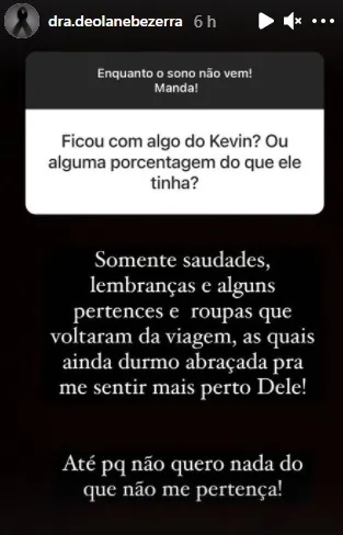 Viúva de MC Kevin revela que dorme com as roupas do funkeiro