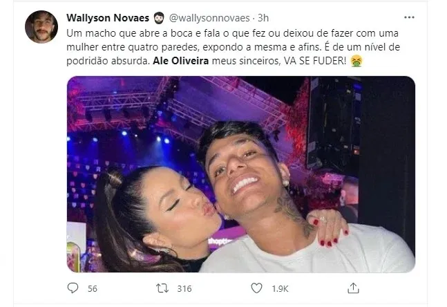 Influenciador expõe sexo com com Juliette: "beijo grego"