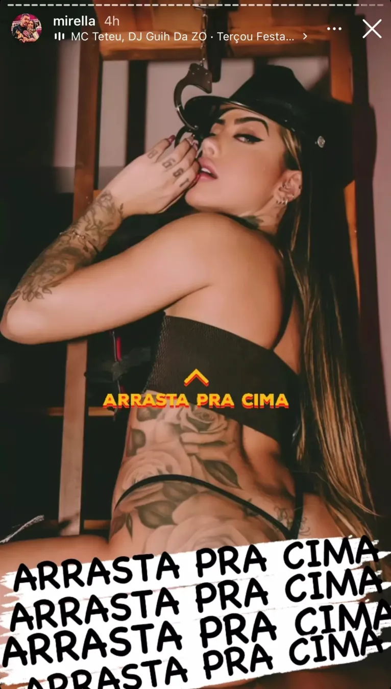 A foto foi postada no close friends de Mirella