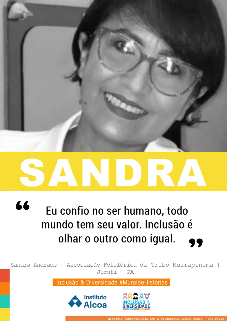 Sandra Andrade, representante da Associação Folclórica da Tribo Muirapinima. 