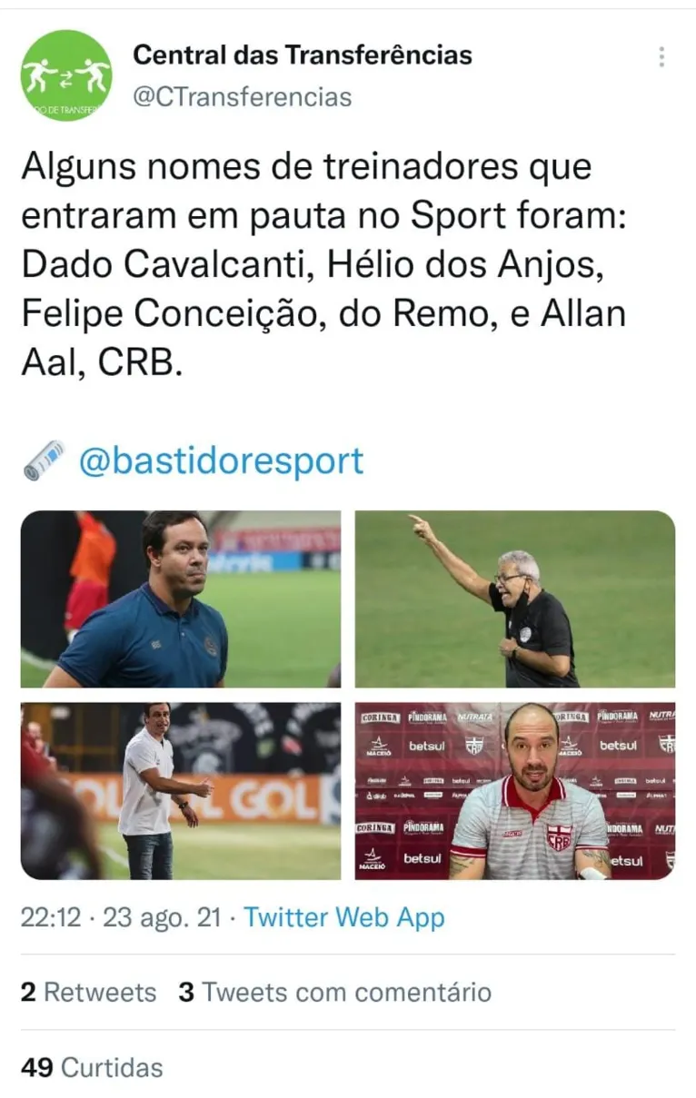 Clube da Série A quer tirar Felipe Conceição do Remo