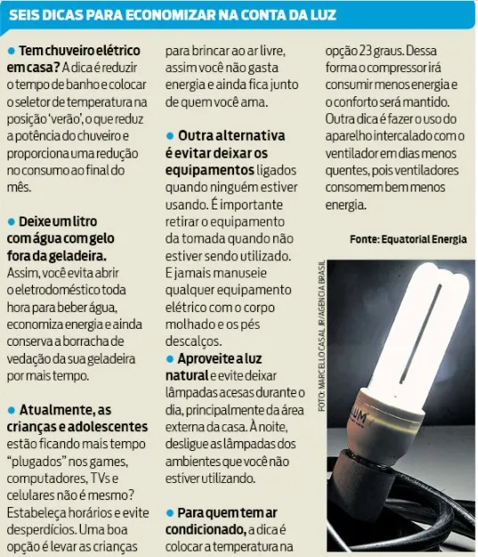 Energia elétrica: veja dicas para ajudar a amenizar a conta!