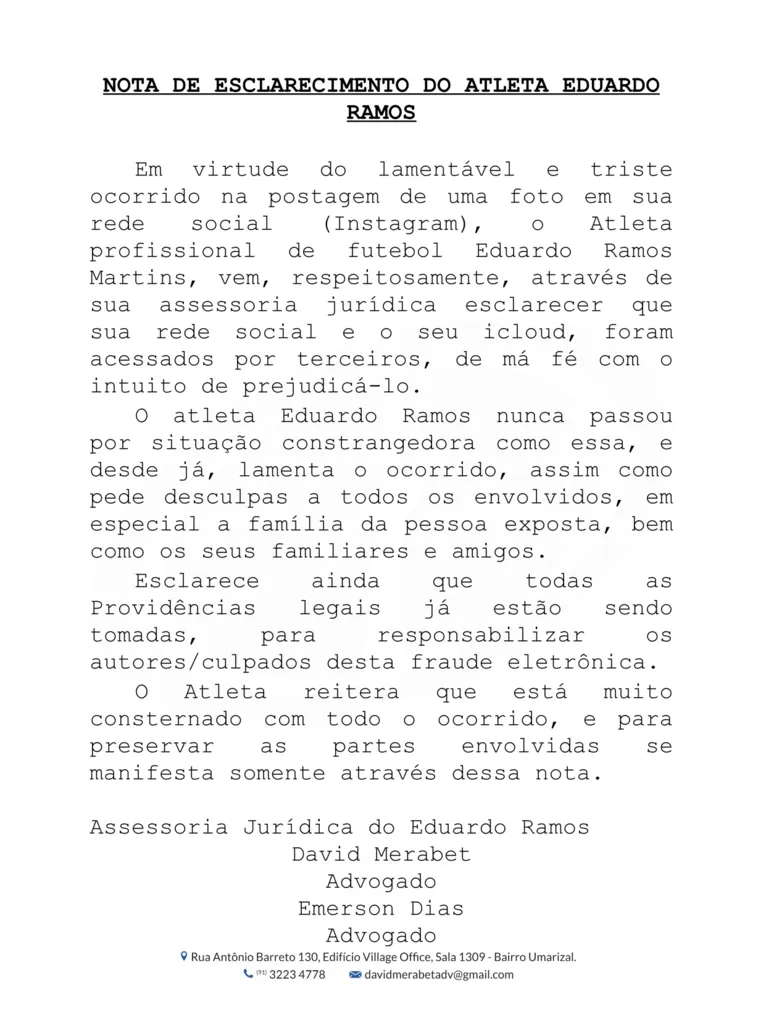 Foto de sexo oral é publicada no Instagram de Eduardo Ramos