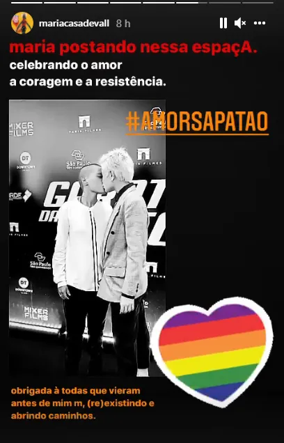 Maria Casadevall celebra 'amor sapatão' em post com namorada