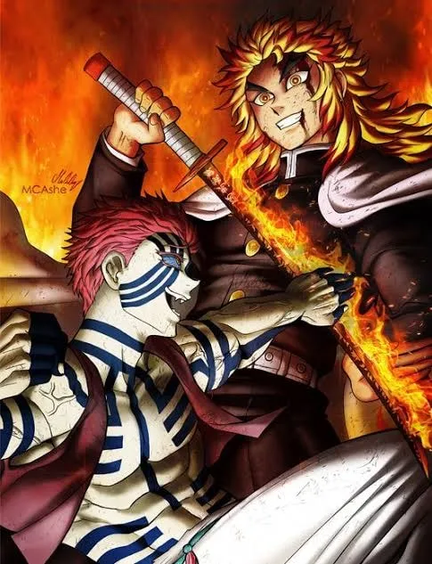 Rengoku encara Akaza, o ‘Lua Superior 3’